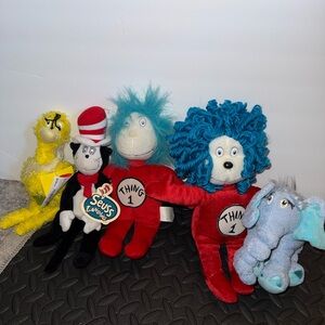Dr. Seuss Plush plush lot (5)- Red, Blue, Yellow